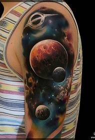 Motif de tatouage de couverture de ciel étoilé 3D de grand bras de l'école européenne et américaine