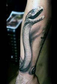 Erittäin realistinen 3D-käärmeen varren tatuointikuvio