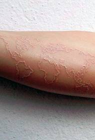 Brazo blanco mapamundi tatuaje patrón