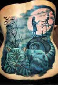 Painted tattoos, many simple lines, tattoo, color sketch, tattoo pattern