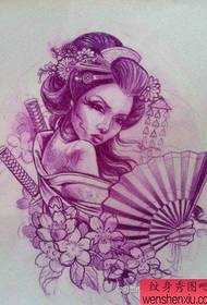 zojambula zokongola za tattoo ya geisha