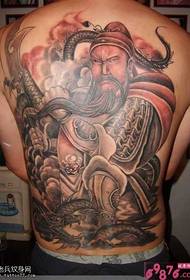 Hel röd Guan Yu tatueringsmönster