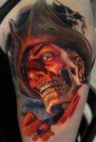 Ragazzino braccio dipinto ad acquerello schizzo creativo horror personaggio maschile tatuaggio immagine