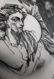 Európai és amerikai mellkasi vonal karakter tetoválás minta