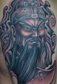 Guan Gong Tattoo Vzorec: Arm Guan Gong Portret Broadsword Tattoo Pattern