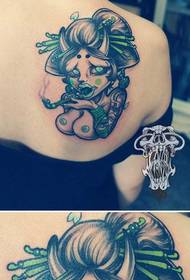Nyuma ya mtindo wa kisasa wa tattoo ya geisha