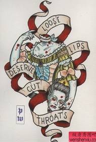 A beheaded European and American beauty tattoo manuscript