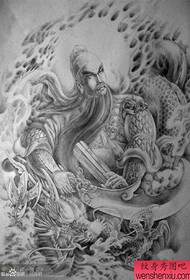Miespuolinen tatuointi, joka sopii Guan Gongin takaosaan