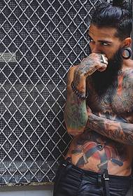 Egy másik jóképű európai és amerikai férfi csillag totem tetoválás