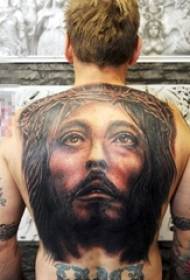 Variedade de figuras negras e grises sobre a relixión, retratos de tatuaxes de Xesús