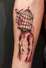 Kevokên Skekan Li Ser Blackistên Sor Reşik Serişteyên ingareserkirina Surealîzma Creative Abstrakt Tattoo Picture