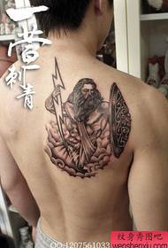 Męski tatuaż Zeus z tyłu ramienia