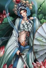 La carta da parati del tatuaggio di bellezza di Illustrator funziona