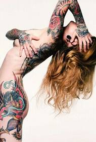 Corpo de beleza desnudo completo corpo perfecto personalidade tatuaxe tatuaxe