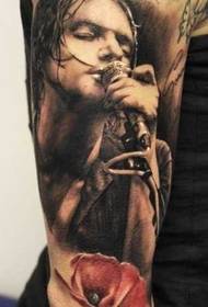 Arm sing karakter tattoo patroon