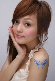 Zhang Yihan Arm Blue Butterfly Tattoo Picture