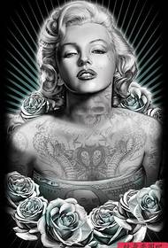 Hermoso manuscrito clásico del tatuaje de Marilyn Monroe