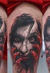 Nehéz ízű horror tetoválás minta