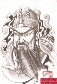Mudell tat-tatwaġġ Guan Gong: A Cool Guan Gong Tattoo Pattern (Classic)