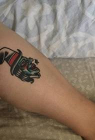 Ragazzi stinco dipinto semplice linea immagini di tatuaggi strega personaggio dei cartoni animati