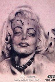 Alternativní krásná zombie verze Marilyn Monroe tetování vzor