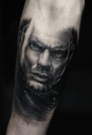 Bomụ Okoro Ikpuchi na Black Grey Sketch Sting Tips Creative Boy Characters Pụrụ iche Tattoo Foto