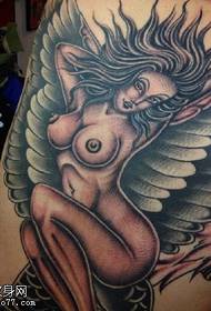 Patrón de tatuaje sexy angel girl