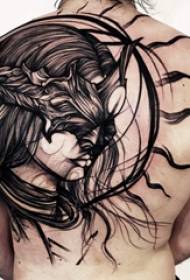 Back shoulder tattoo boy back shoulder round and character tattoo picture