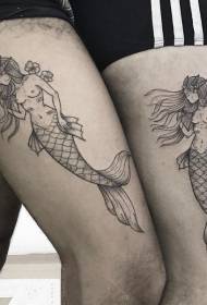 Tattoo mermaid тасвири зебои мероси гулбунёди намуна