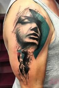 Braccio da scolaretto dipinto immagine astratta linea personaggio ritratto tatuaggio