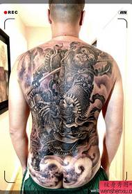 Vyriškos nugaros super dominuojančios visos nugaros „Sun Wukong“ tatuiruotės modelis