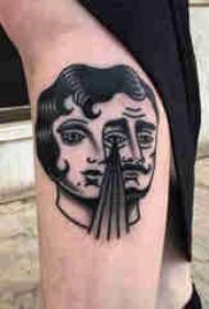 Éagsúlacht na tattoo portráid de charachtar líne tattoo simplí patrún tattoo carachtar dubh