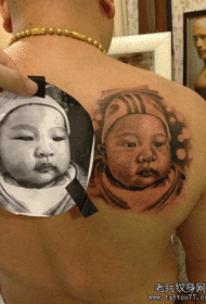 Ua tsaug rau qhov ntxim nyiam tus me nyuam portrait kev ua haujlwm tattoo