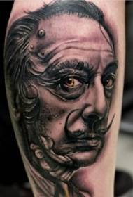 Ti gason bra sou nwa Grey trase Pike Konsèy Creative karaktè ti gason Imaj Tattoo