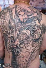 Пълен гръб модел на татуировка Гуан Гонг