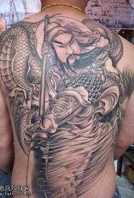 ຮູບແບບ tattoo ເຕັມຫຼັງ Guan Gong