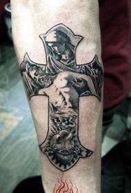 Caj npab pop classic cross jesus tattoo qauv