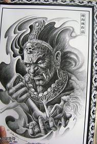 Patrón de tatuaxe de personaxes míticos de terror