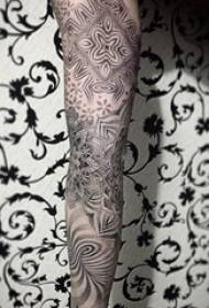 A set of black and white gray style simple style simple personality line tattoo pattern Daquan