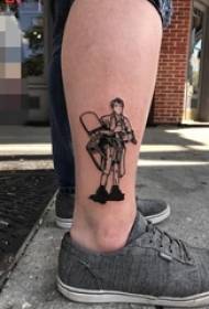 Lalaki nga guya sa estudyante sa itom ug puti nga linya sa litrato sa litrato sa litrato sa litrato sa tattoo sa tattoo