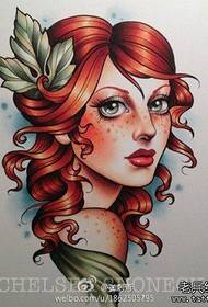 Modello di tatuaggio di bellezza in stile scuola europeo e americano piuttosto popolare