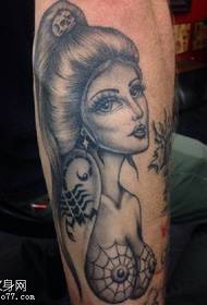 Modello di tatuaggio di bellezza sexy in stile europeo e americano