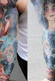 Karakter tattoo patroon verskeidenheid geverf tatoeëring skets karakter portret tatoeëringpatroon