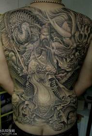 Full back Guan Gongwu tattoo pattern
