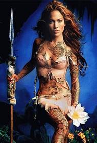 Sexy europeiske og amerikanske jenter full kroppspersonlighet vakker tatovering illustrasjon