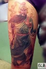 Klasični lik junaka Guan Gong tetovaža uzorak