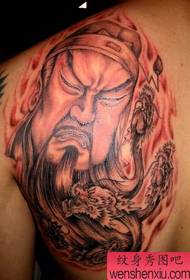 Guan Gong Modèl Tattoo: Zepòl Guan Gong tèt tiyo Modèl Tattoo