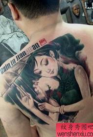 Момци рамената прилично популарна илустрација шема за убавина за тетоважа