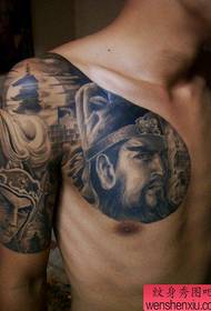 Popilè super bèl mwatye Guan Gong Zhao Yun modèl tatoo