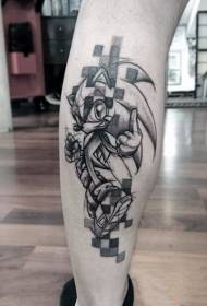 Pixel style tattoo funky pixel style tattoo patroon